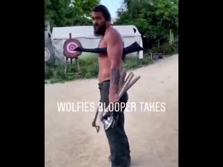 Jason momoa just casually throwing axes