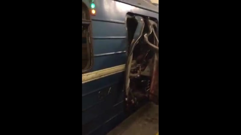 Першыя хвіліны пасля выбуху ў метро