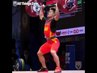 Shi zhiyong (73kg 🇨🇳) power cleaning & squat jerking 190kg