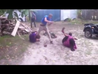 Деревенский мортал комбат, сельский махач зрелище не для слабонервных, драка, пркол