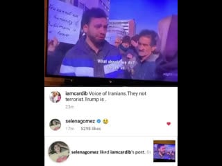 Selena liked & commented