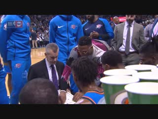 Coach russ taking over during the timeout