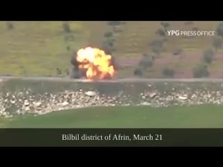 Пикапа протурецких боевиков из птрк, район кантона африн