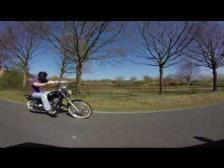 Riding my mini chopper 50cc hot rod chopper bobber