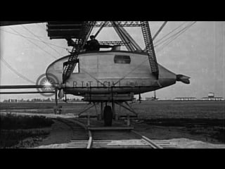 Lz 127 graf zeppelin in flight and lz 126 zr 3 airship being positioned hd stock footage