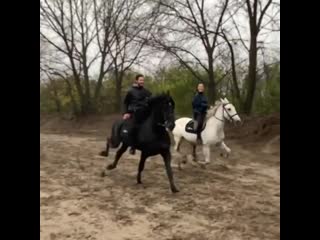 Ben and jessie during horseback riding training