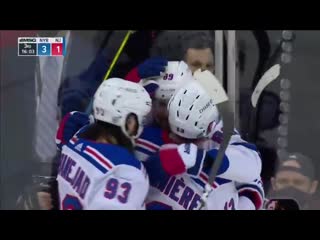 Pavel buchnevich slams home the gorgeous pass across from lafreniere to push the rangers lead to 3! nyr