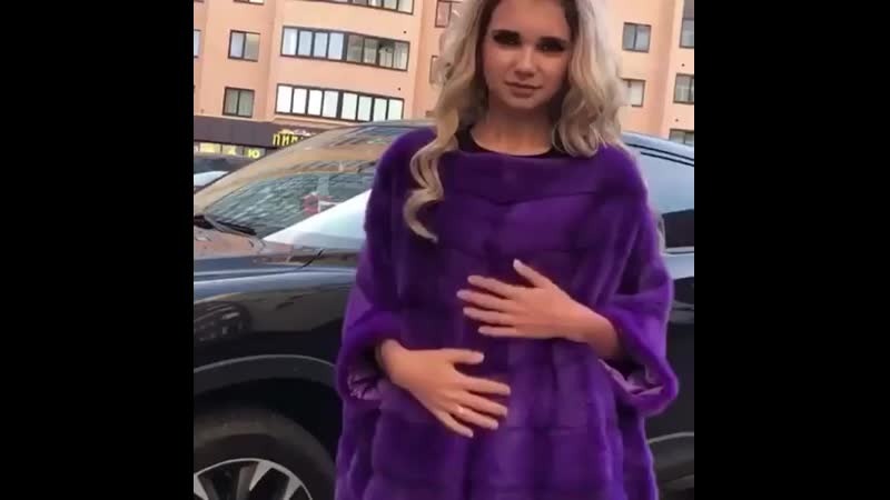 Пончо из меха норки