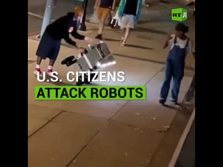 U s citizens hitting and robbing delivery robots rt documentary