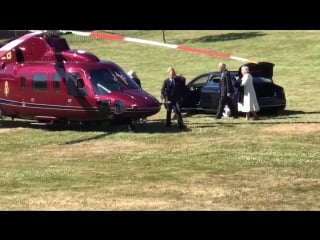 Princess charlotte waving goodbye to grandparents prince charles and camilla