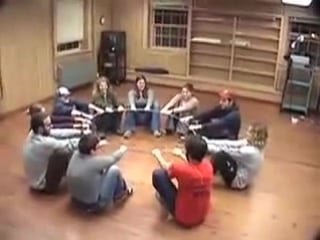 Yurt circle duct tape teambuilding game