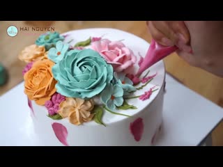Top beautiful flower cakes decoreting with topping cream những mẫu bánh hoa kem topping cực xinh