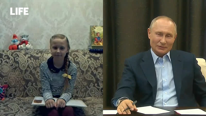 Путин заметил, как мама подсказывает дочке во время разговора с президентом