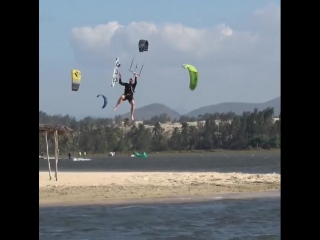 Kickflip triplespin beach landing