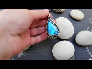 Кулон "summer stream", серебро, лабрадор