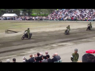 Japanese motorcycle special teams at training with kawasaki klx250