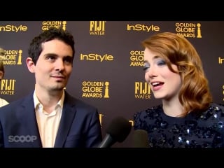 Emma stone and la la land director damien chazelle coordinate their outfits