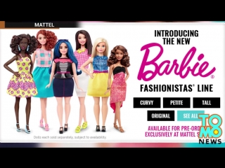 The new fat barbie doll mattel releases new body types petite, tall, curvy обновленные куклы барби от компании маттел