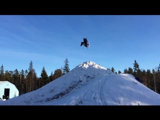 Daniel bodin lands huge double backflip on a snowmobile!