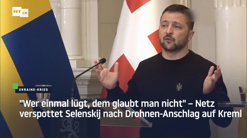 "wer einmal lügt, dem glaubt man nicht" – netz verspottet selenskij nach drohnen anschlag auf kreml