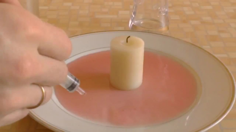 Експеримент зі свічкою та водою