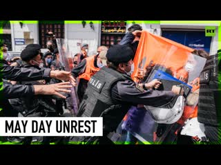 Clashes and detentions seen at turkish may day protest