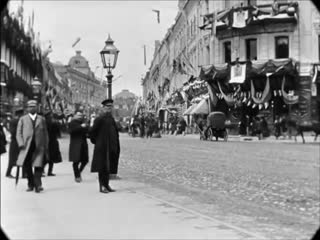 1896 tverskaya street in moscow, russia (busy day)