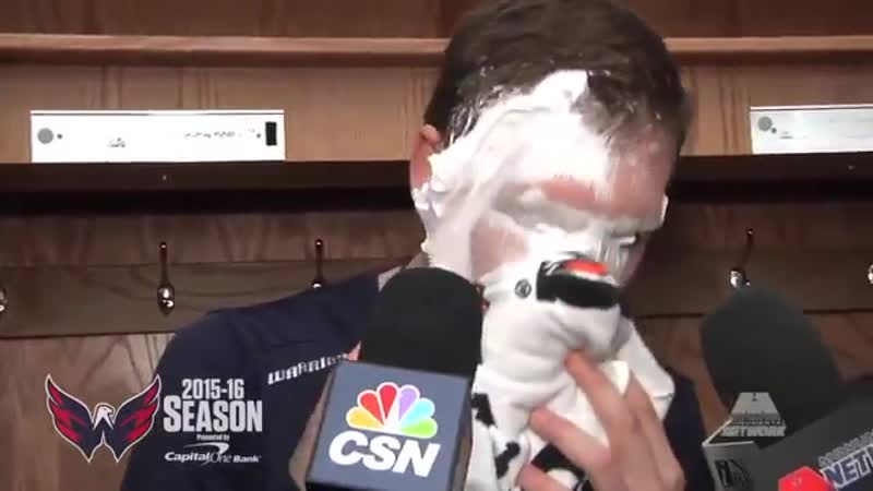 Капитану вашингтона александру овечкину измазали лицо пирогом