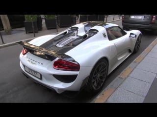 Arab porsche 918 spyder with weissach package in paris !