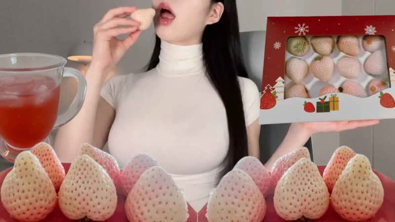 Asmr yuuu 유우 20230314 asmr 핑크딸기 먹방 이팅사운드🍓 ｜ pink strawberry eating sounds, mukbang waq5b0sqcg