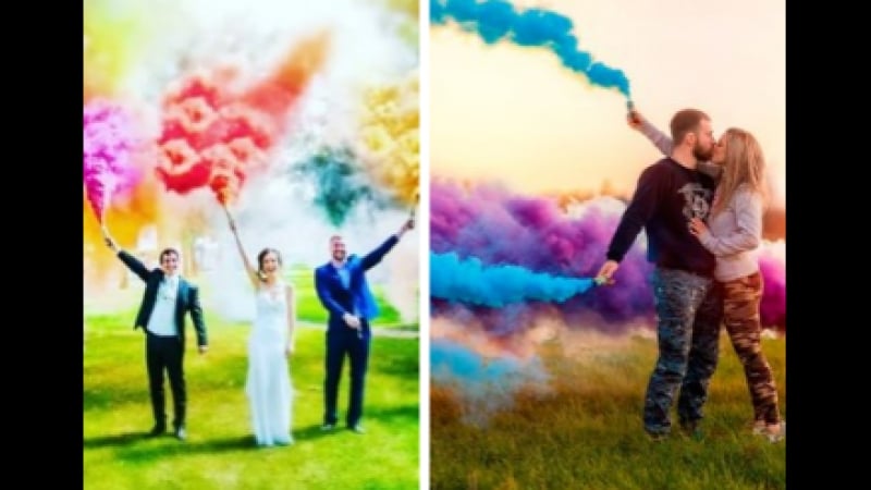 Салют и две дымовые шашки