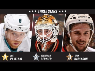 Pavelski earns first star of week mar 13, 2017