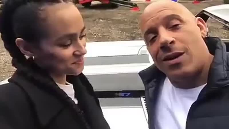 Вин и натали эммануэль со съемок "форсажа 9", фрагмент видео