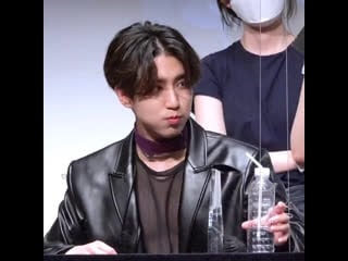 Hannie spilling water