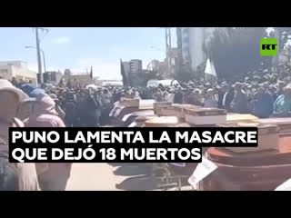 Puno lamenta frente a ataúdes la masacre que dejó 18 muertos al sur de perú