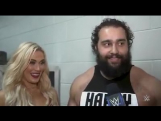 Rusev and lana celebrate being paired up for wwe mixed match challenge