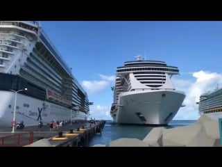 Cruise ship msc docks in port