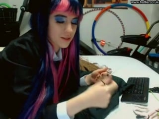 Panty & stocking with garterbelt anal cosplay on webcam