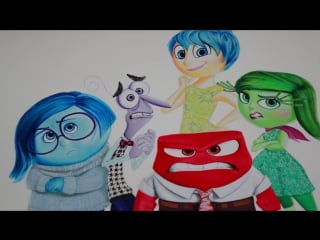 Inside out ☼ drawing rileys emotions ☼ sadness fear joy anger disgust disney pixar speed art how