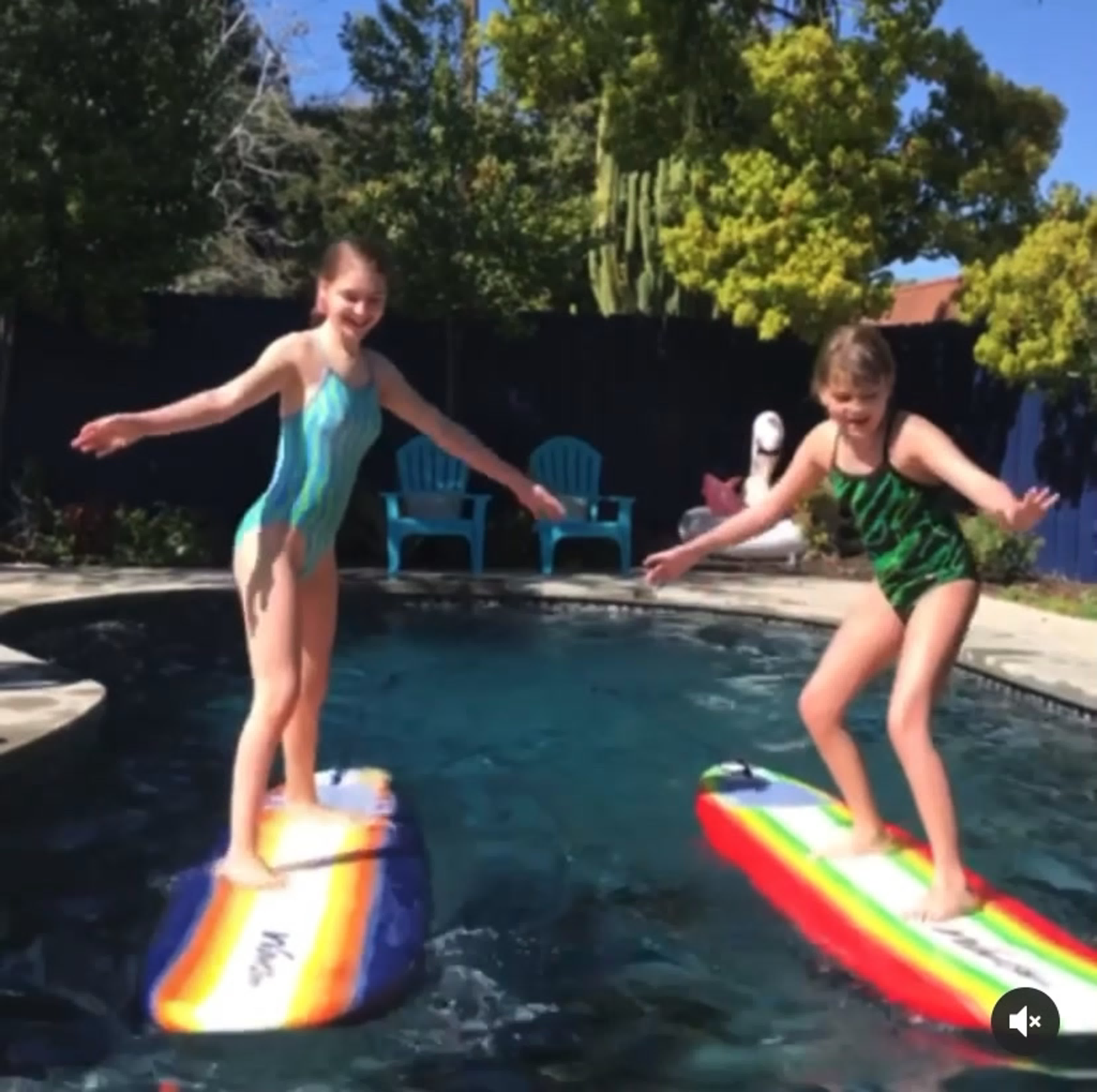 Catching a wave of fun in the privacy of a pool