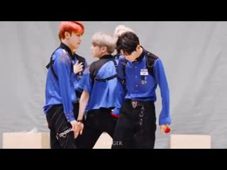 @junheessmile junhee gave byeongkwans butt a little squeeze and then gave it a little wack