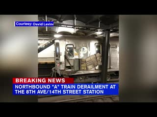 Nyc subway train derails after striking debris on track in