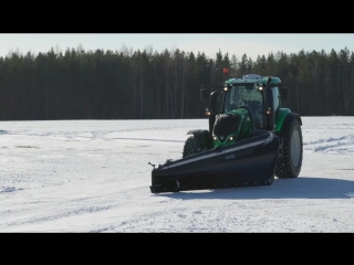 World’s fastest snow ploughing with an unmanned tractor