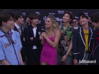 180521 bts talks love of latin pop and show off bbma victory dance @ bbmas red carpet