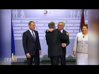 Jean claude juncker, president of the european commission drunk and bitch slaps leaders