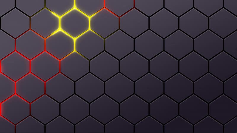 Glowing hexagon magma animated