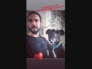 Bill’s ig stories v @tomkaulitz and @heidiklum babysitting my stitchi ️