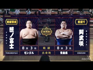 Terunofuji vs onosho aki 2020, makuuchi day 12