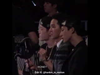 Hanbin, mino and bobby did some body wave during exos performance 😍 hanbin even bit his lips 😍 bobbys reaction when he realized