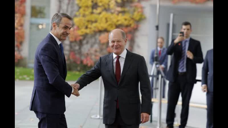 Live scholz und griechischer ministerpräsident mitsotakis geben pressekonferenz